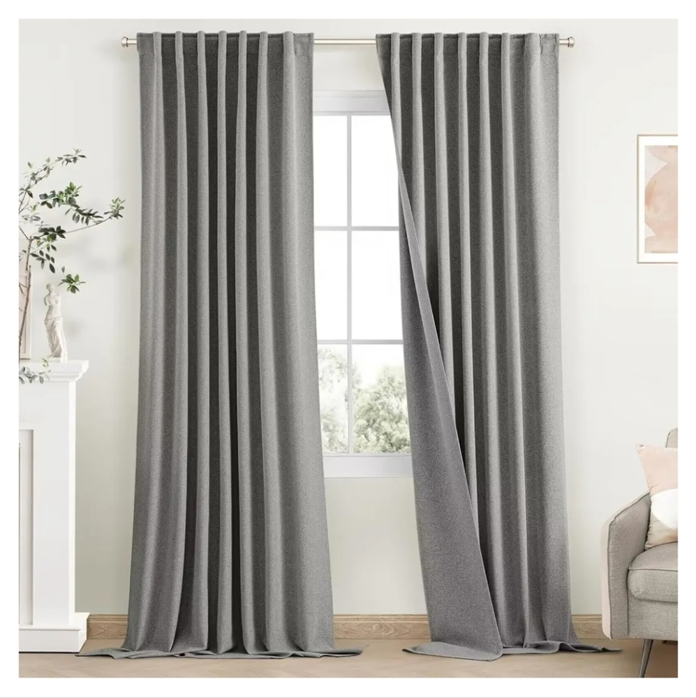 Faux LINEN BLACKOUT Curtains